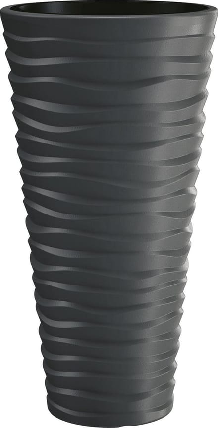 Bloempot Buiten Hoog Rond Sand Slim 40cm ANTRACIET Prosperplast