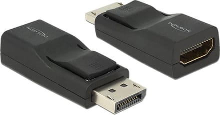 Delock 65685 DisplayPort / HDMI Adapter [1x DisplayPort stekker - 1x HDMI-bus] Zwart Vergulde steekcontacten, Afgeschermd