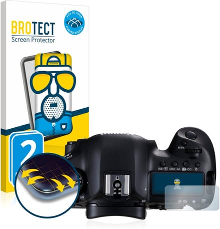 BROTECT - Screenprotector voor Canon EOS 5D Mark III (Schouderdisplay) - Folie Beschermfolie matte volledig dekking 2 Stuks