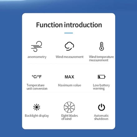 Windmeter Tester - Lucht Snelheid Meter - Buiten Meten - Hoge Precisie Sensing - Temperatuur Volume - Zwart