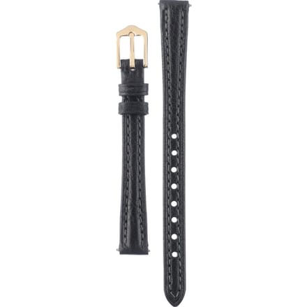 Hirsh Horlogeband -  Camelgrain Zwart - Leer - 10mm