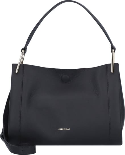 COCCINELLE Leren Schoudertas Wallace Handbag Double Grainy Leather Noir / Cuir Zwart