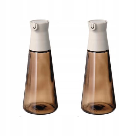 2x HALVTOM Glazen Fles met cadeaupakje - Bruin, 19 cm