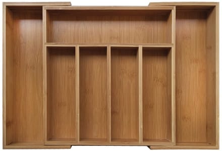Kinghoff - Bamboe Lade-Inzet - 100% Natuurlijke Hout - 7 Vakken - Uitbreidbaar