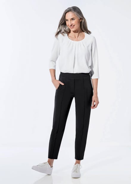Wijde broek SARA van viscose-jersey - zwart - Gr. 265 van Goldner Fashion