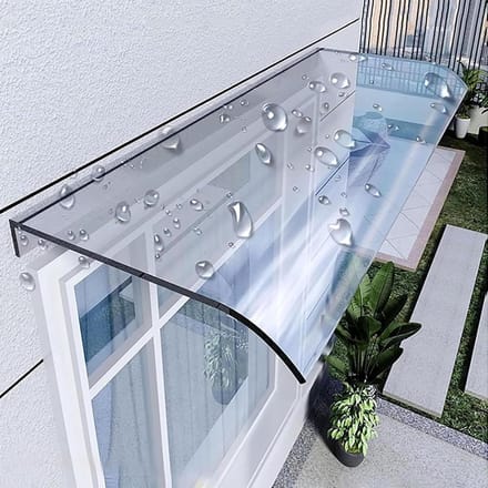 Transparante Deurluifel - Regenschuilhoes Buiten - Bescherming Entree - Polycarbonaat Constructie - 50 x 150 cm - Transparant