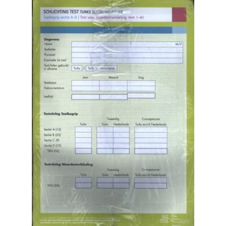 Schlichting Test Turks Scoreformulier - L. Schlichting