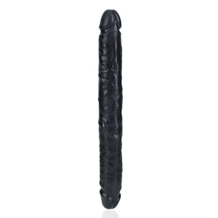 RealRock by Shots Slim dubbel Ended dildo's 12 / 30,5 cm - Zwart
