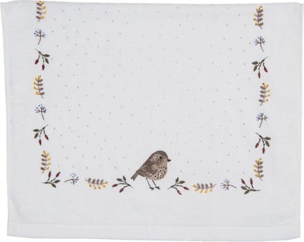 Clayre & Eef Gastendoekje 40x66 cm Beige Bruin Katoen Vogel