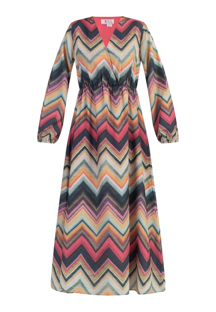 IZIA Maxi-jurk met lange mouwen Dames Zigzag-print