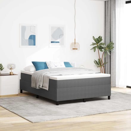 vidaXL - Platformbedframe - Lichtgrijs - 140 - x - 190 - cm - Corduroy - stof