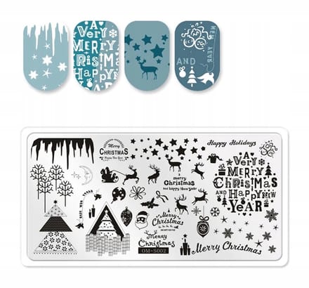Born Pretty - Nagel Stempelplaat - OM-S002 - Kerstmis Thema - 12x6 cm