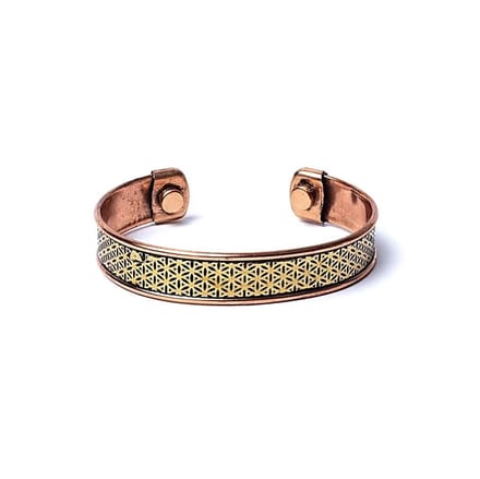 Yogi & Yogini - Armband - koper - Bloem des Levens - magnetisch