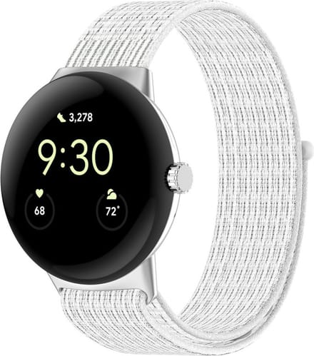 Nylon bandje - geschikt voor Google Pixel Watch 4 (41mm) / Pixel Watch 3 (41mm) / Pixel Watch 2 / Pixel Watch - wit