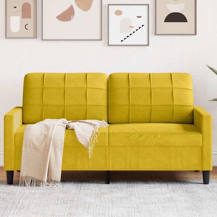 vidaXL - Tweezitsbank - 140 - cm - fluweel - geel