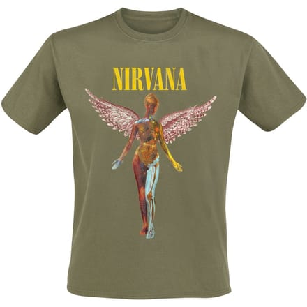Nirvana T-shirt - Angel - S tot 3XL - voor Mannen - groen