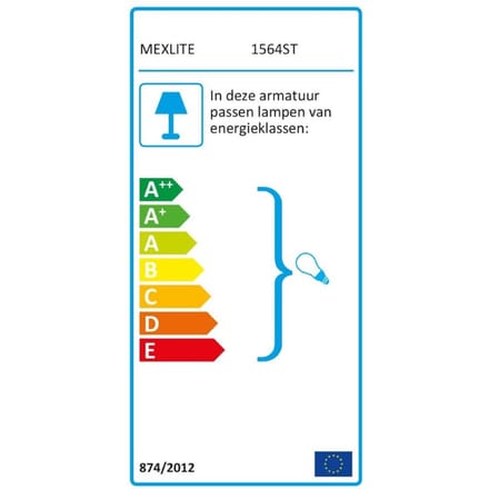 Vloerlamp Noor 1564ST - Staal & Textiel, 160cm hoog, Modern design - Mexlite