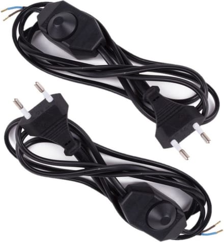 Benson Snoer met dimmer en stekker - 2x - zwart - 2 m - snoerdimmer