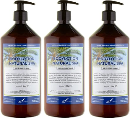 Bodylotion Natural Spa 1 Liter - met gratis pomp - set van 3 stuks