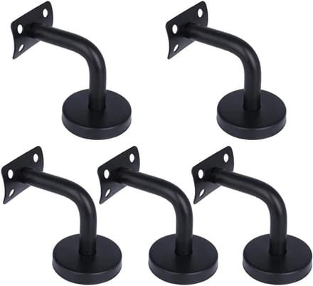 Roestvrijstalen leuninghouders - 5 stuks - zwart - 60 x 60 mm