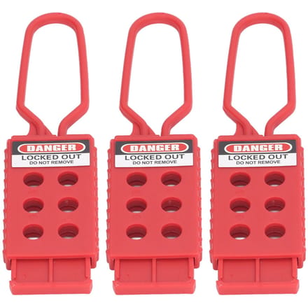3PCS Moraillons de consignation à 6 trous Moraillon de consignation pour isolation électrique pour maintenance d'arrêt Diamètre du trou 9 mm red