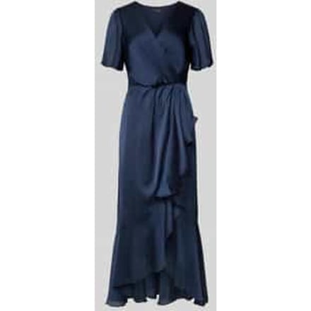 Cocktailjurk in wikkellook met V-hals