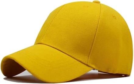 Baseball cap - 6 panelen - Geel - Pet - Katoen - Baseballcap - Verstelbaar - Unisex - Petten - Cap