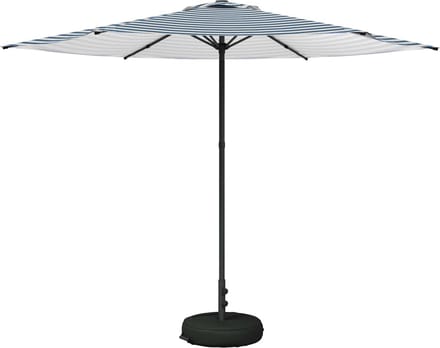 vidaXL - Tuinparasol - met - voet - Rechthoekig - 3 - x - 3 - m - Polyester - Blauw - en - Wit