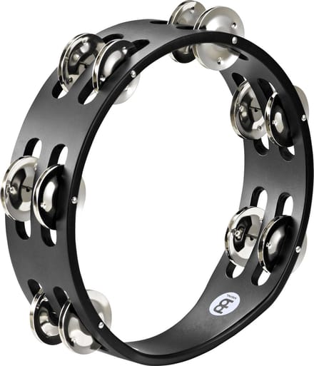 Meinl Compact Tambourine CTA2S-BK, Double Row, Steel - Tamboerijn