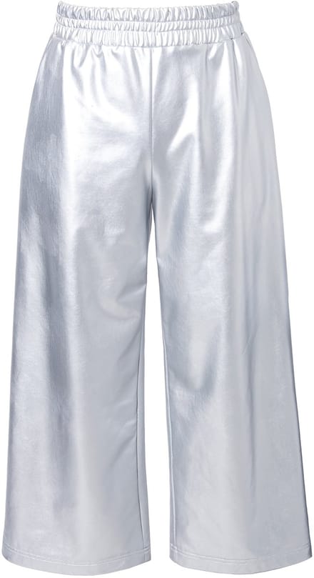 Studio Untold - Dames - Culotte wijde pijpen leerlook - Zilver - Maat 58