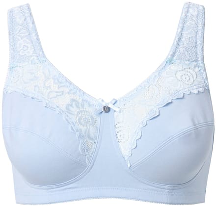 Ulla Popken - Dames - Kelly steun beha kant zonder beugel - Blauw - Maat 100E