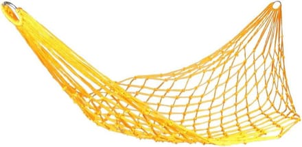 Kampeerhangmat - Net Bed - Buiten Ontspannen - Inclusief Draagtas - 200x120 cm - Geel