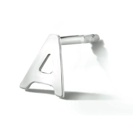 Oorsteker Letter Zilver Gerhodineerd