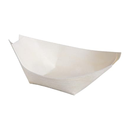 Fiesta Compostable biologisch afbreekbare houten serveerbootjes 80mm (100 stuks)