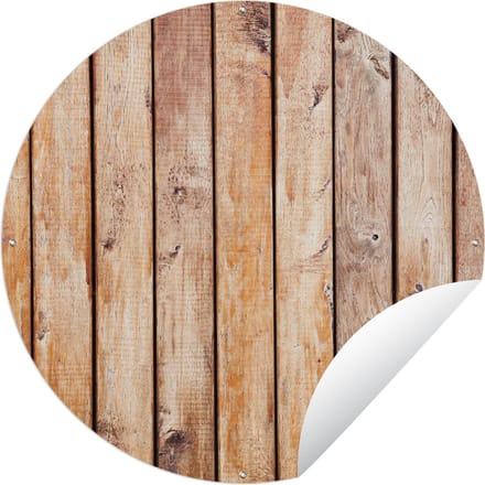 Tuincirkel Planken - Hout - Structuur - 60x60 cm - Ronde Tuinposter - Buiten