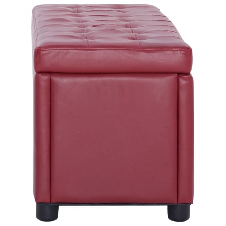 vidaXL - Opberghocker - 87,5 - cm - kunstleer - wijnrood