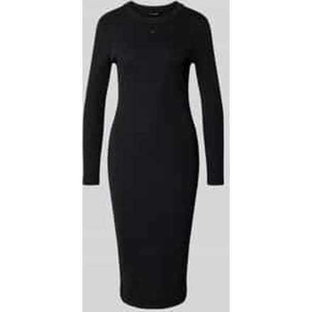 Midi-jurk met labeldetail