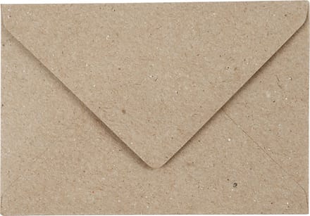 Gerecyclede envelop, afmeting envelop 7,8x11,5 cm, 120 gr, naturel, 50 stuk