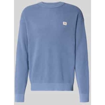 Calvin Klein Ls Ez Cotton Waffle Sweater Dusty Sailor Blue Größe: XL | Pullover Outlet | Herren | Blau