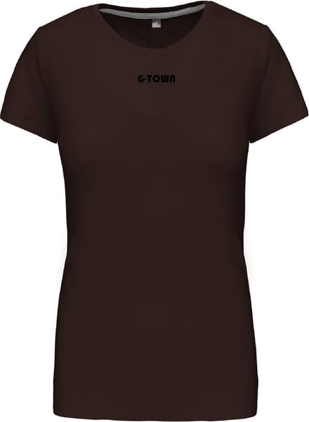 G-TOWN Dames T-shirt Ronde Hals Met Tekst Opdruk