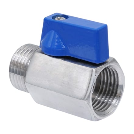 R/Rp 1/4'' M/F 2-Weg RVS Mini Kogelkraan 69 Bar PTFE - TamesonPRO 1113-014-MF