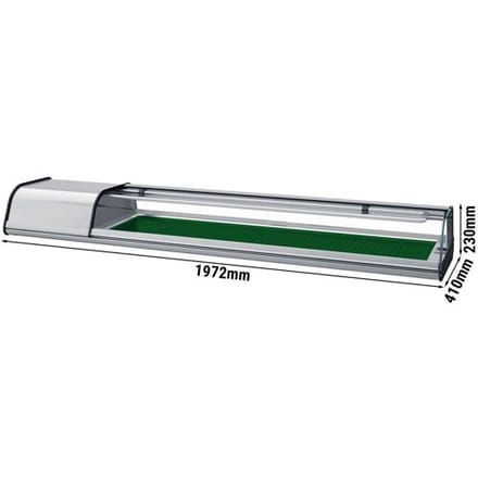 GGM Gastro Sushi-Kühlvitrine Premium PLUS - 8x GN 1/3 Zilver / Groen