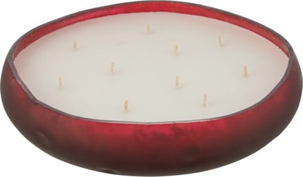 J-Line geurkaars M-Chic - Oud & Amber - glas - rood - large - 40U