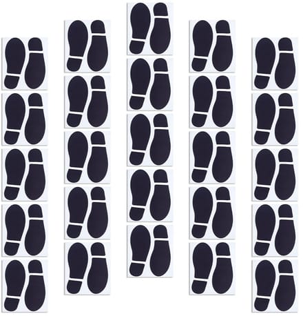 Dailygoods- Vloerstickers 25 Paar - Zwarte Schoenstickers