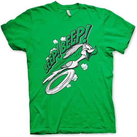 Looney Tunes Heren Tshirt -M- Road Runner BEEP BEEP Groen