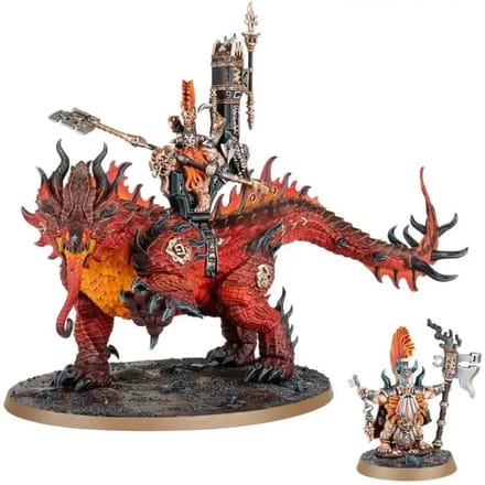Set van 3 figuurtjes Games Workshop Warhammer AoS - Fyreslayers Runefather on Magmadroth