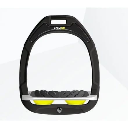 Ultra Grip Zwart/Grijs/Geel Ingelaste Stijgbeugels Flex-On Green Composite