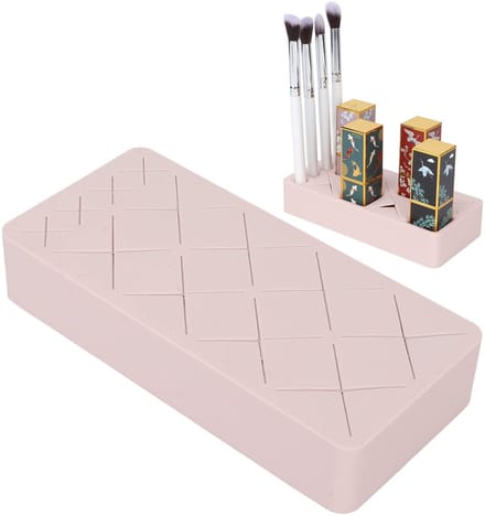 Dailygoods- Lipstick Organizer - 8 Grote/4 Kleine Slots - Silicone/ABS - Make-up Organizer - Draagbaar - Beschermt Cosmetica - Makeup Organizer