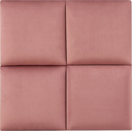 Gestoffeerde wandpanelen Carpino set van 4 fluweel 30x30 cm roze [neu.haus]