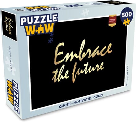Puzzel Quote - Motivatie - Goud - Legpuzzel - Puzzel 500 stukjes